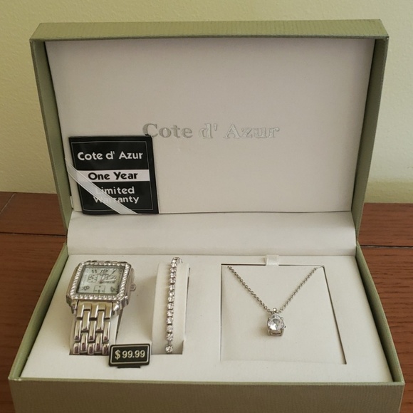 Cote d' Azur Watch, Necklace Bracelet Set - Picture 1 of 7